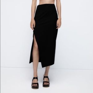Zara Black Slit Skirt